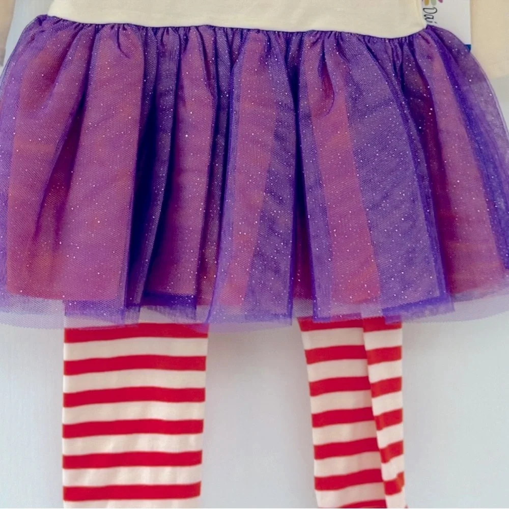 2-Piece Halloween Purple & Orange Tutu Pants Set - Wicked Cute, 18 months